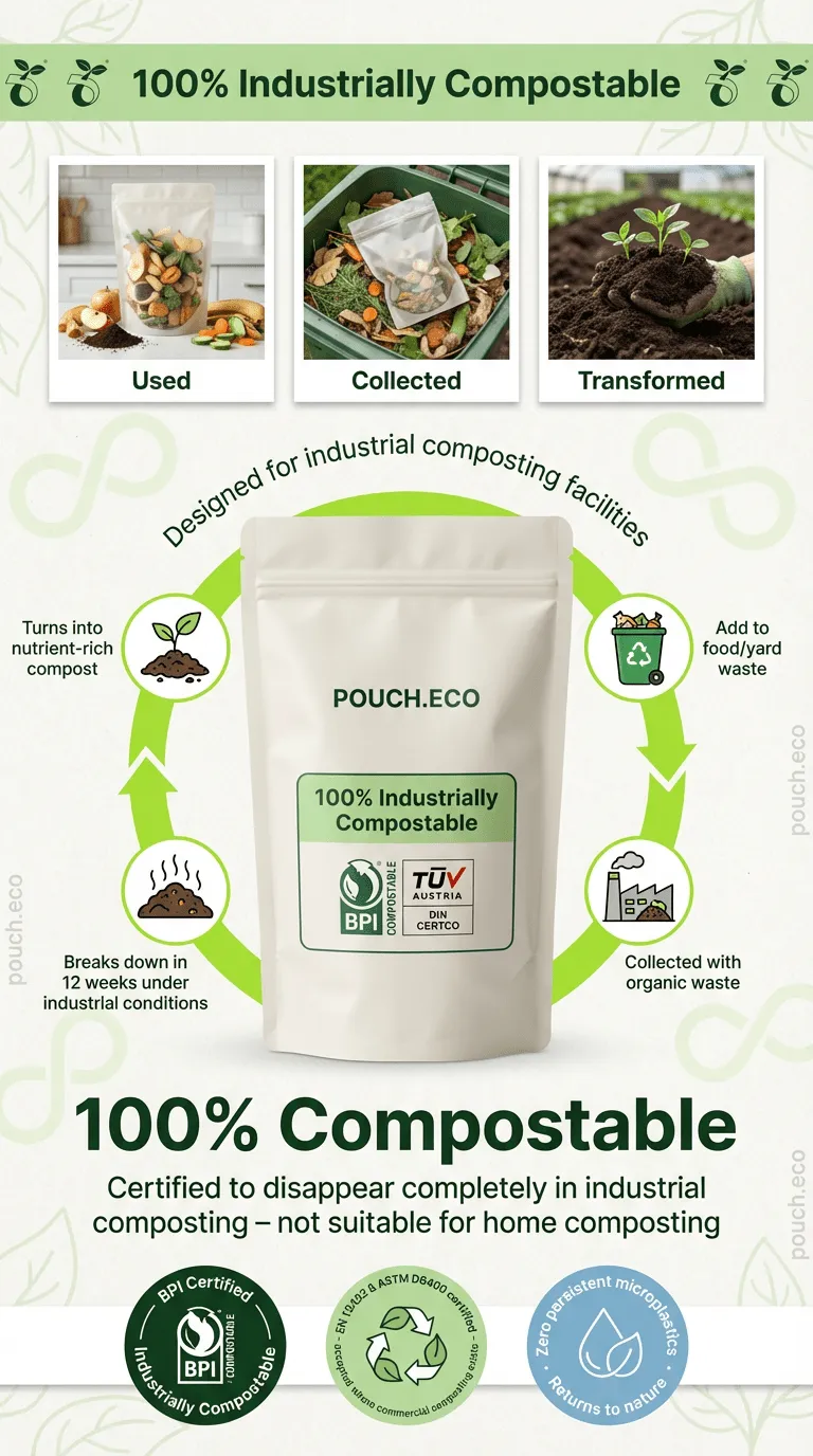 Compostable Materials Infographic - Complete guide to compostable packaging