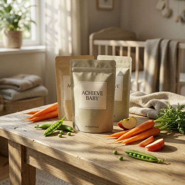 Premium baby spout pouch packaging mockup with safety cap