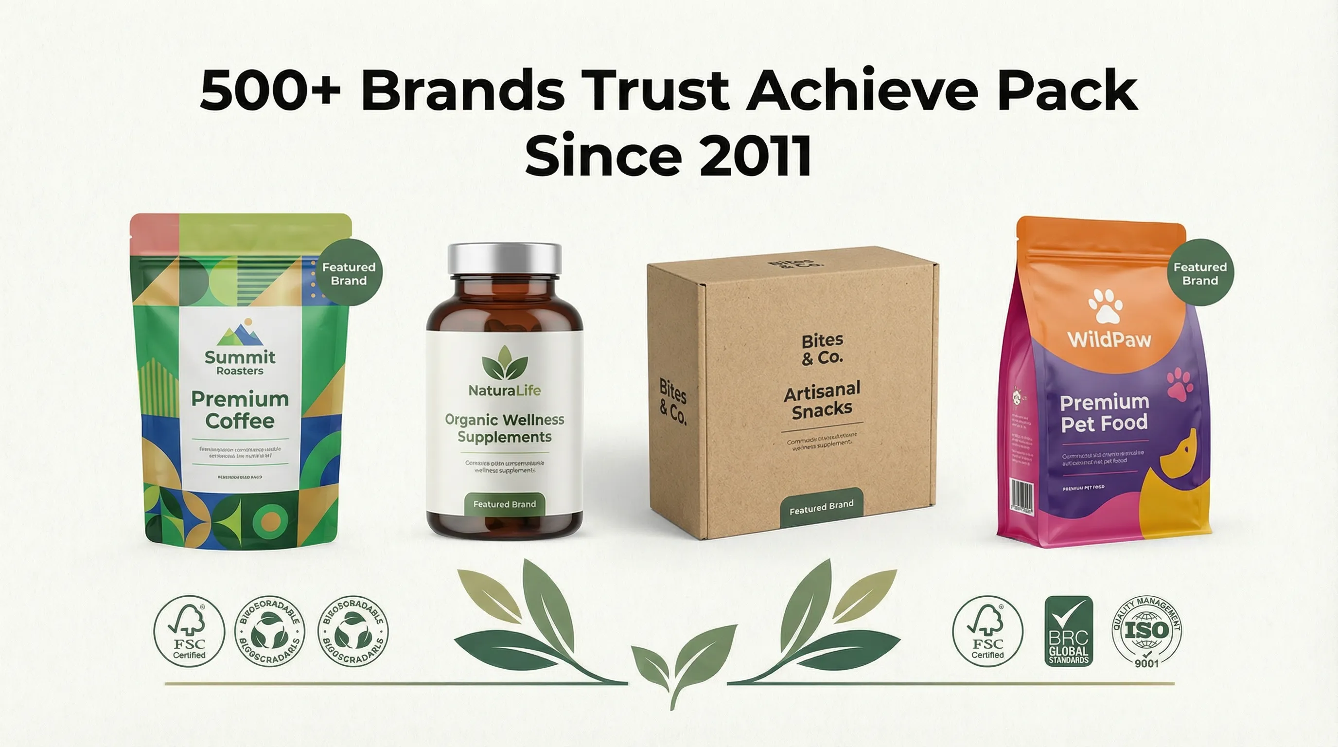 Brands using Achieve Pack mockup service