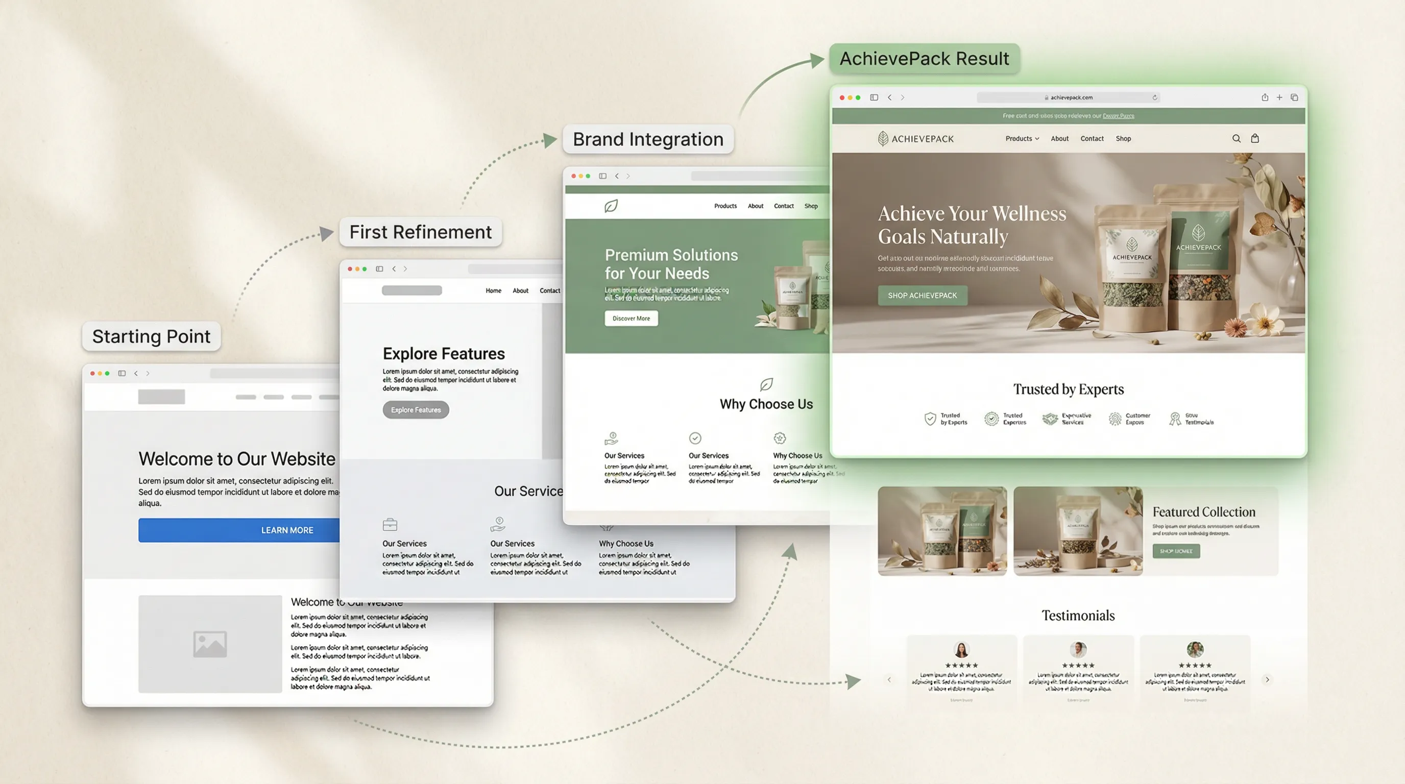 Before and after website transformation