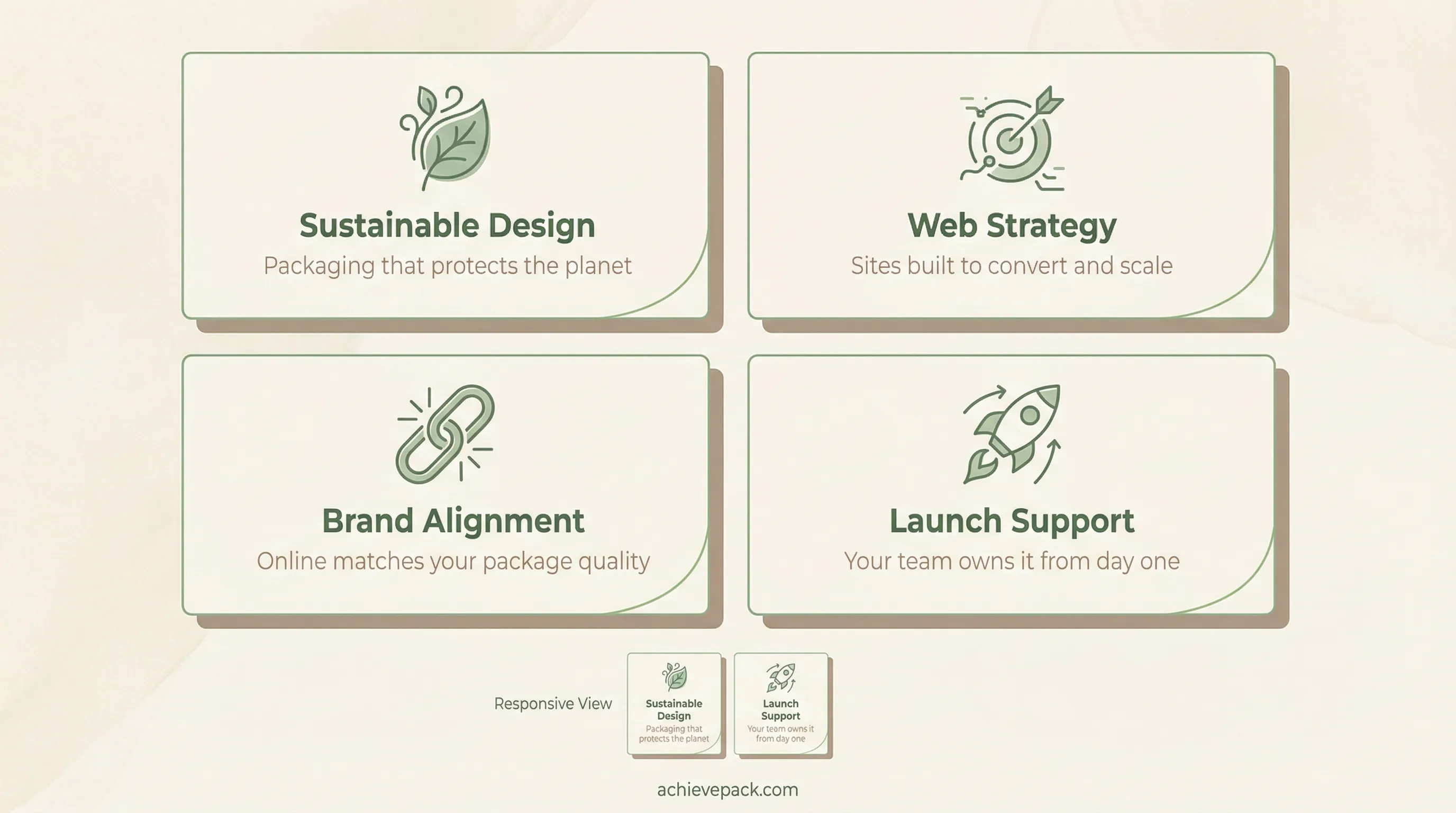 AchievePack services overview - packaging and web design