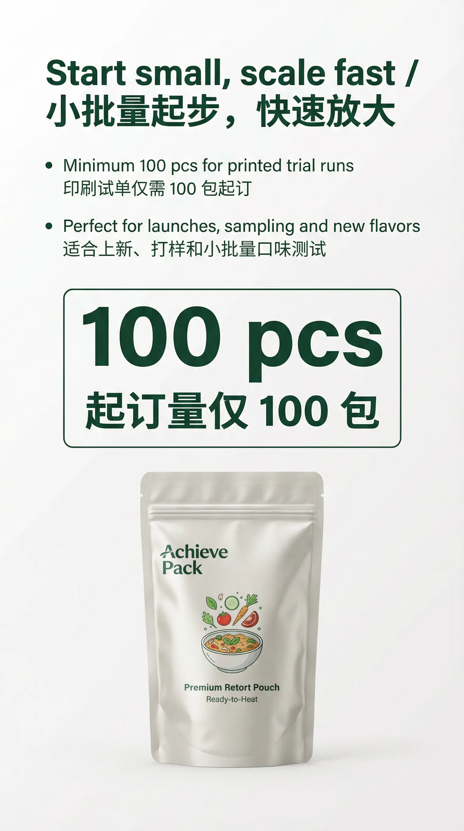 100 pcs Low MOQ