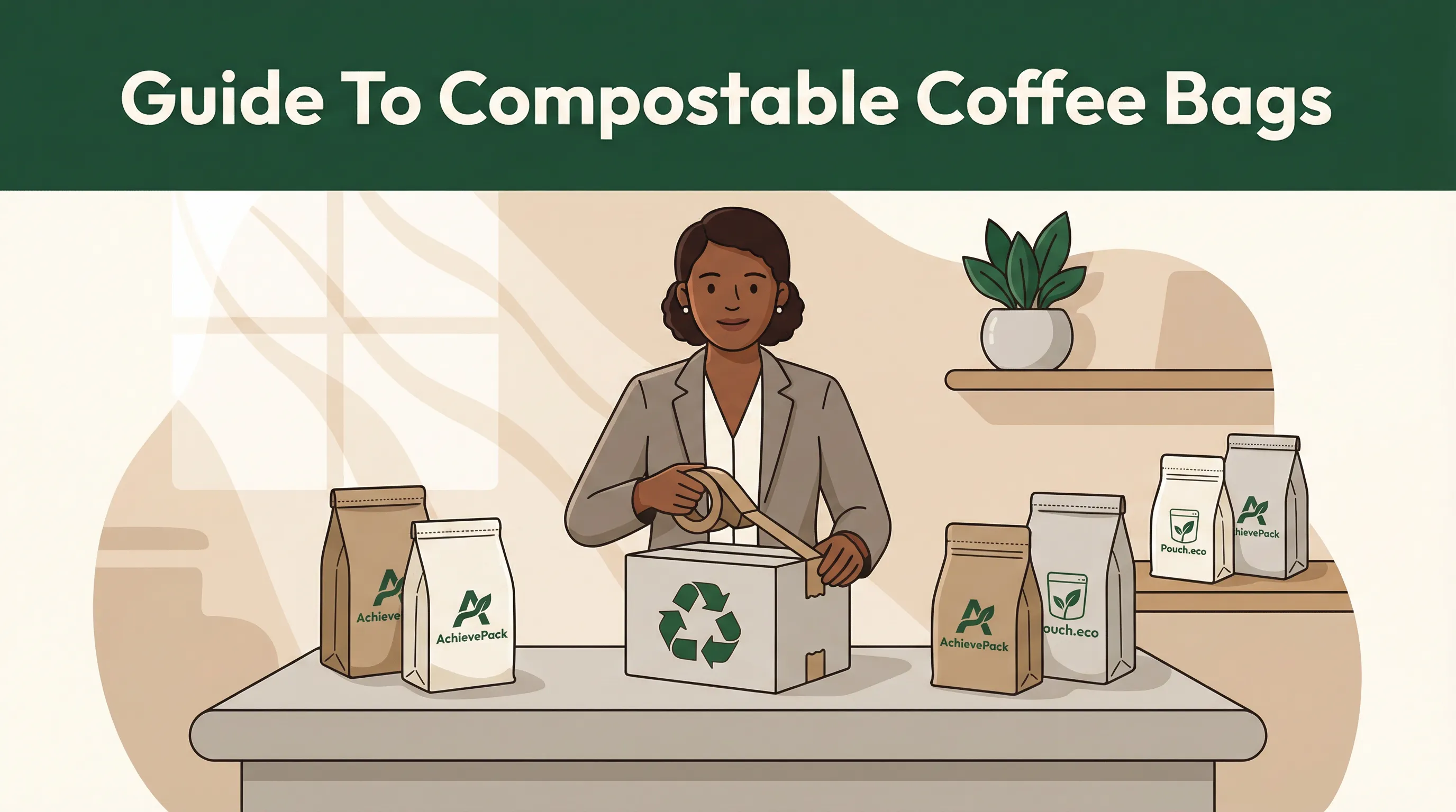 Matte coffee bags with degassing valve and zip seal