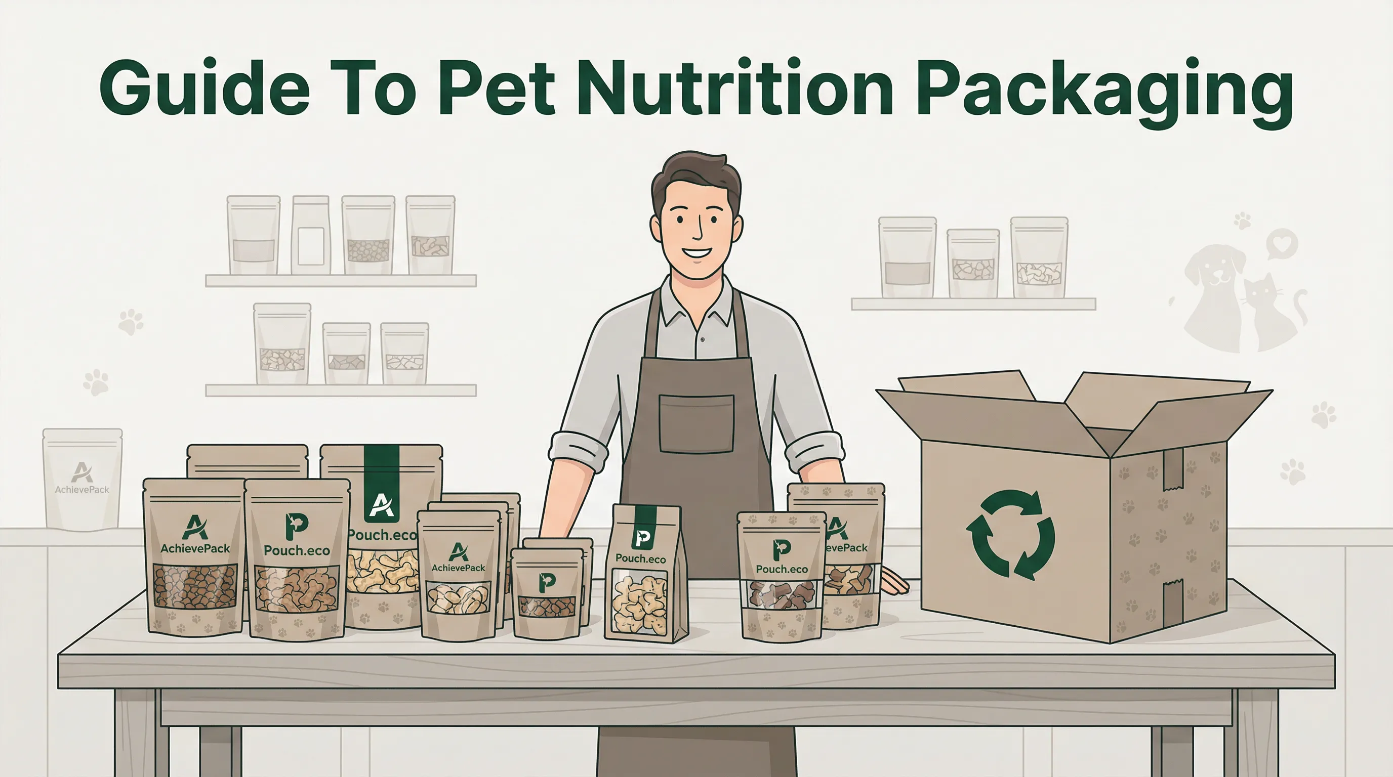 Premium pet treats stand-up pouch packaging mockup