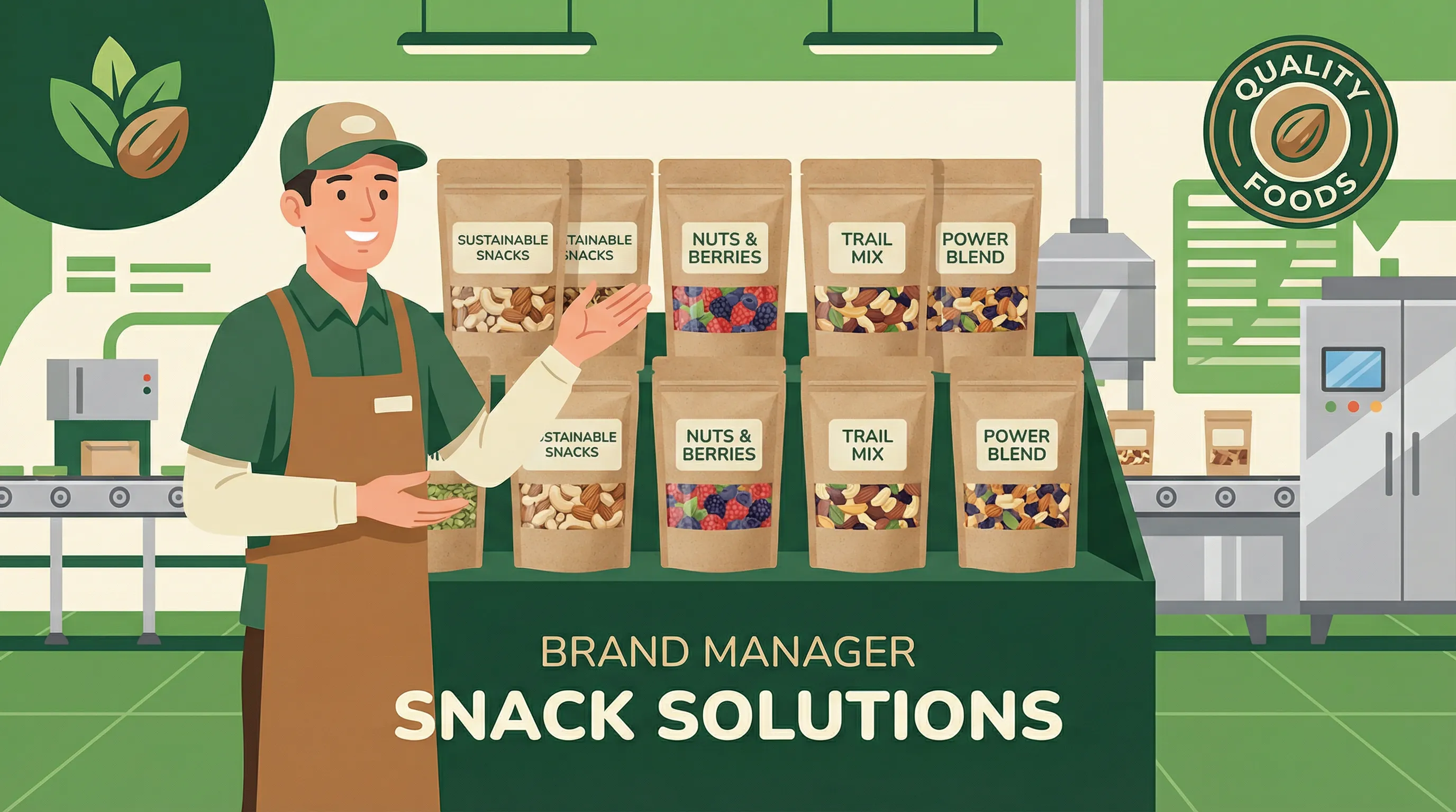 Premium organic snack pouch design with matte finish