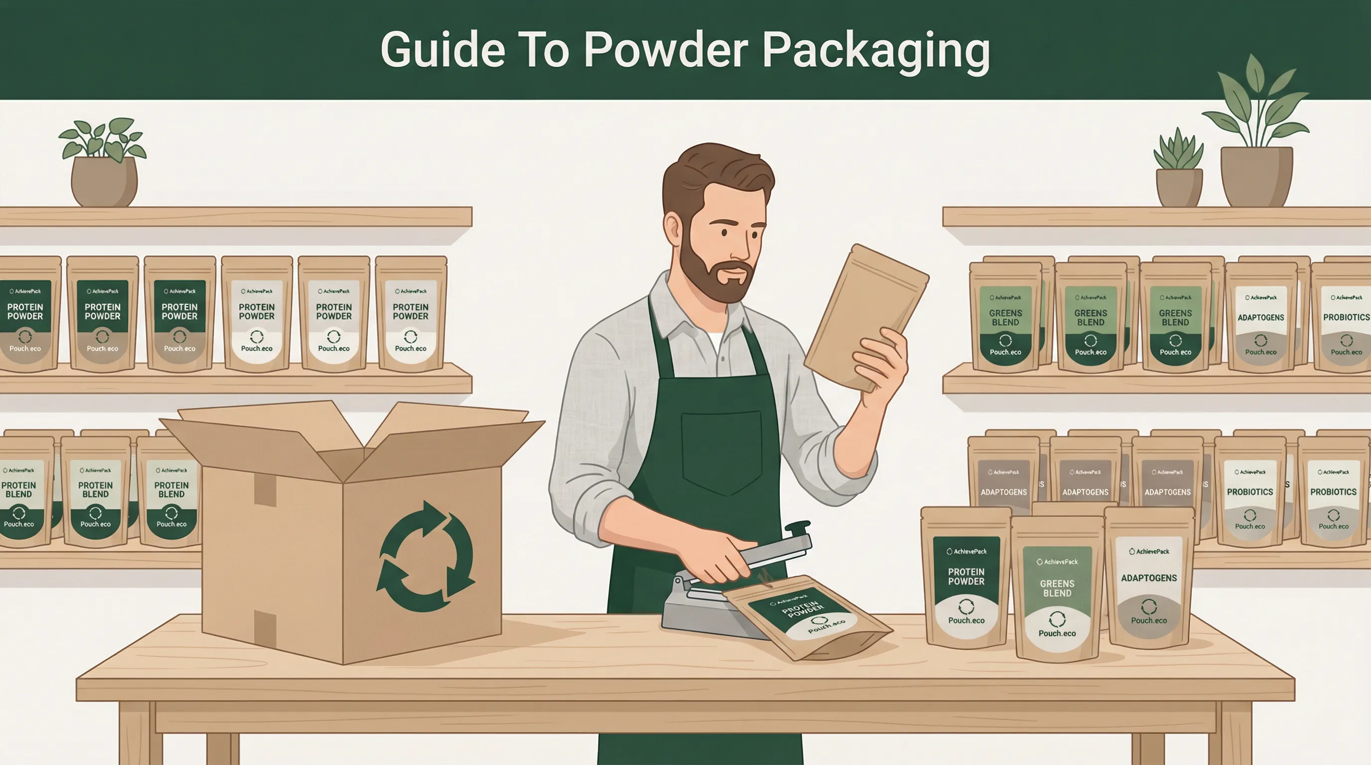 Organic wellness powders stand up packaging pouch