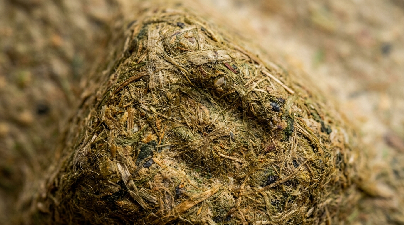 Compostable molded pulp tray texture close-up showing organic fibers