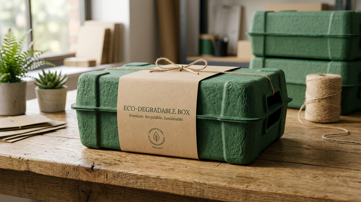 Premium molded pulp eco-degradable box for e-commerce