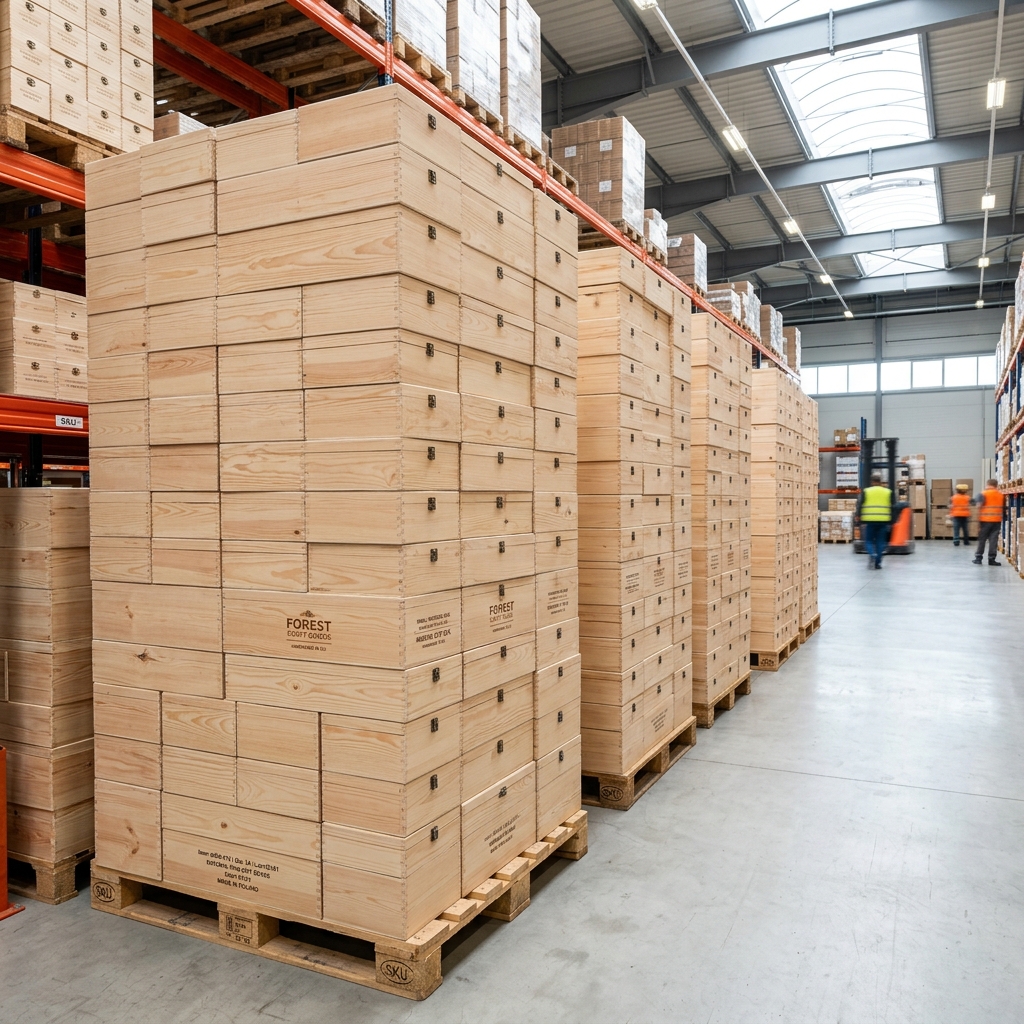 Bulk stack of beautifully crafted soft wood gift boxes, wholesale context