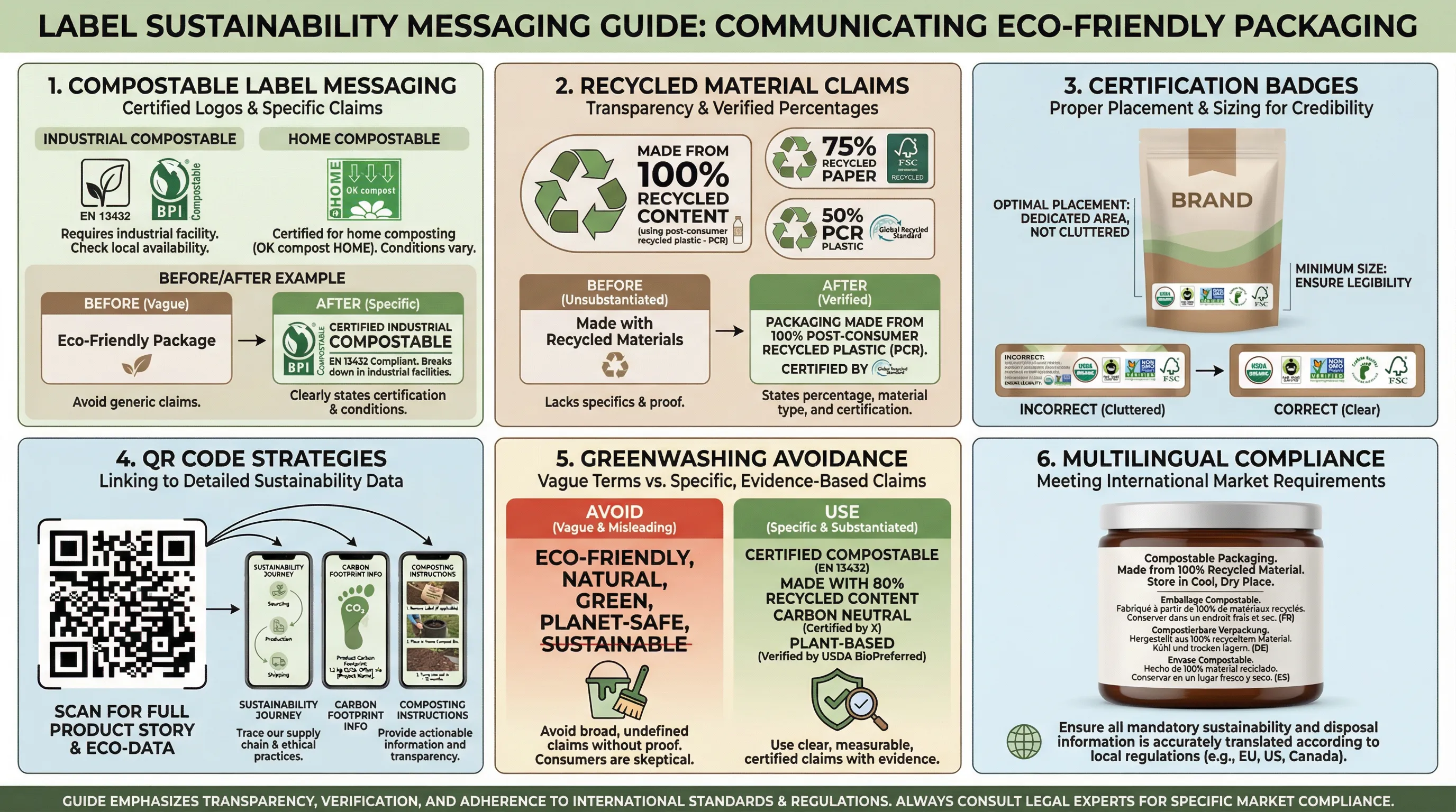 Sustainability labeling guide for compostable packaging