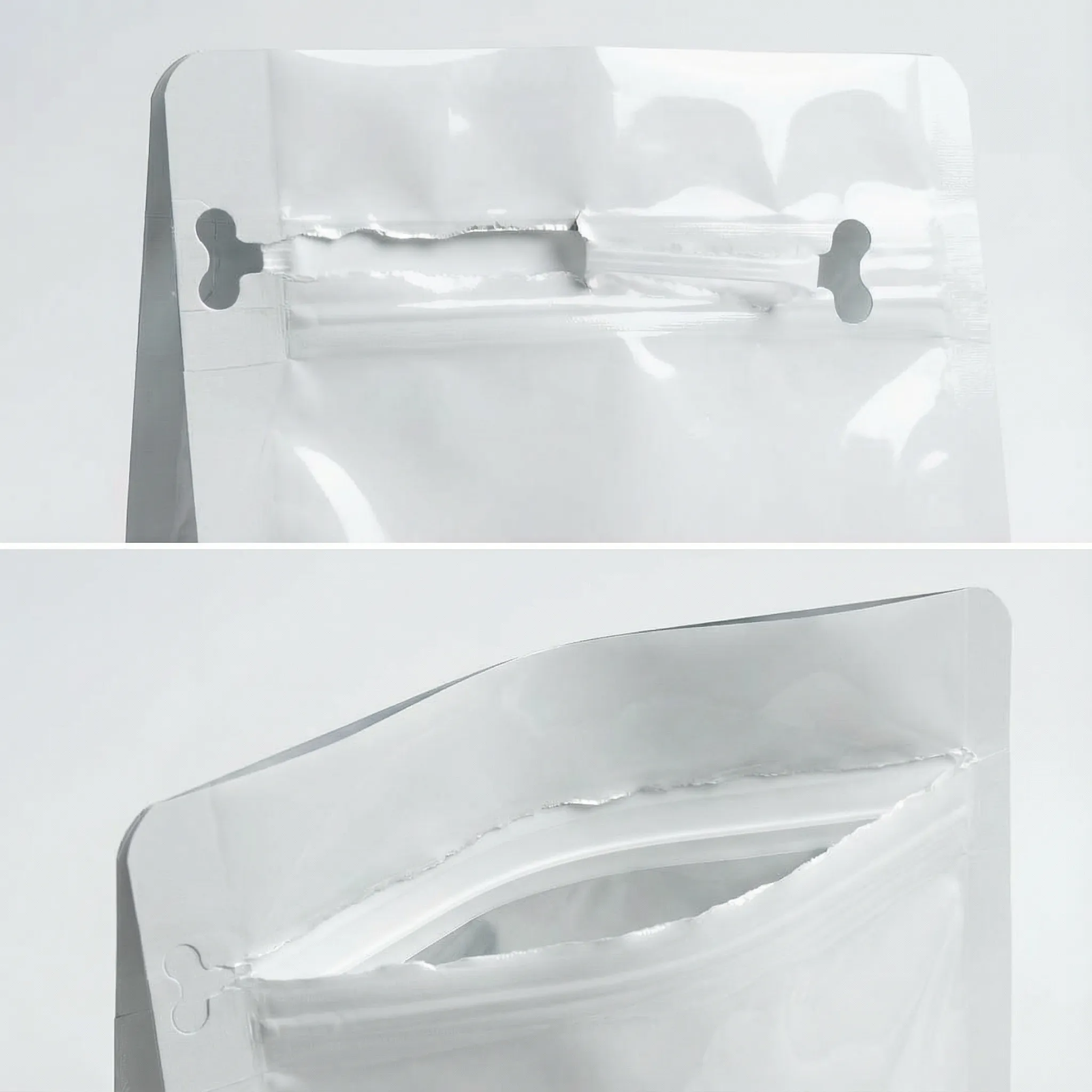 Front pocket zipper on a flat bottom pouch