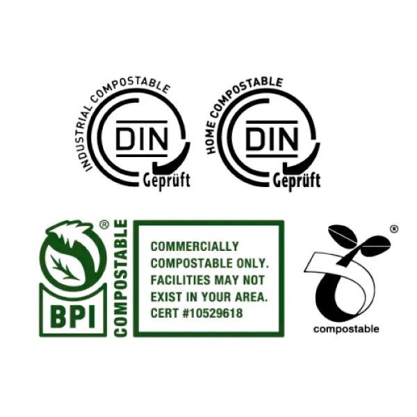 Compostable flat pouch sachet