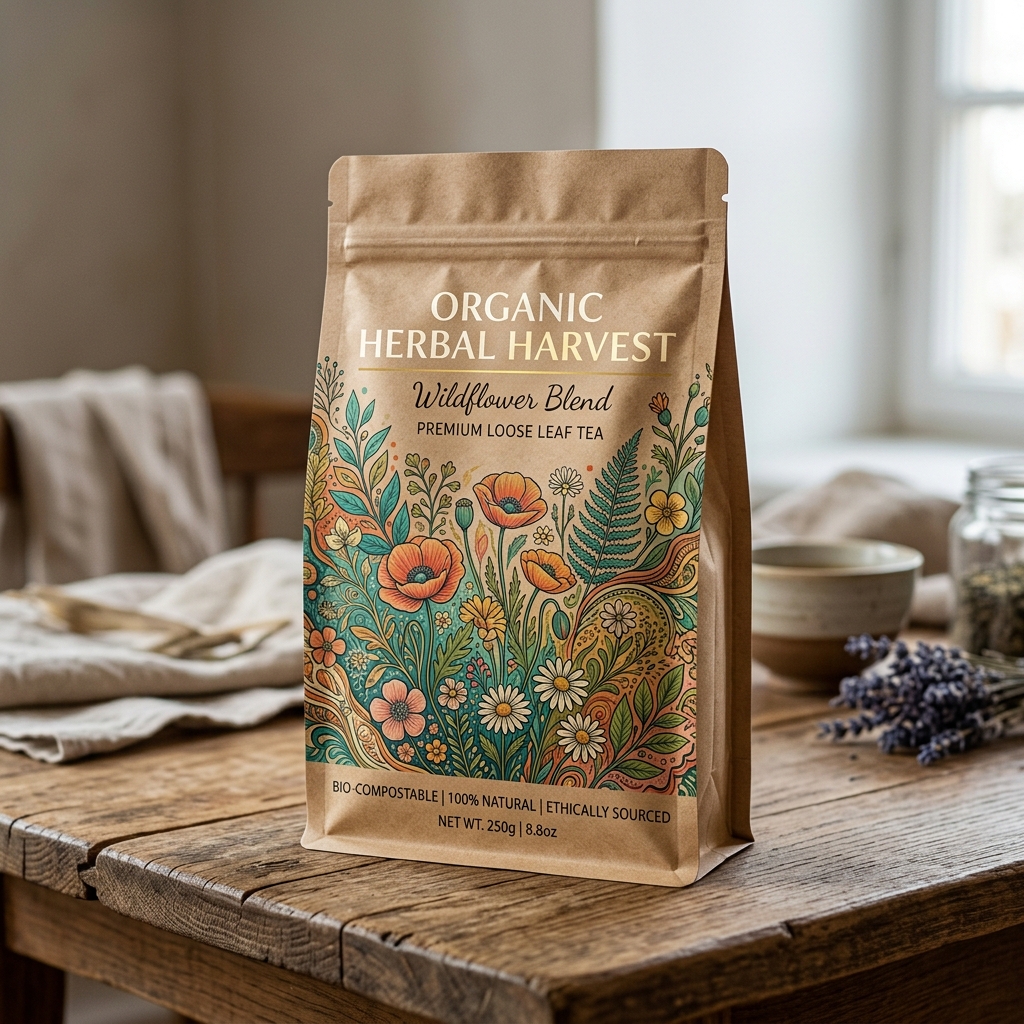 Compostable Stand-Up Zipper Pouches