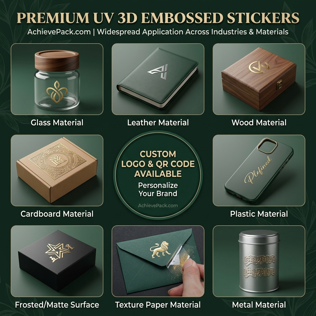 Custom UV Transfer Logo Stickers & Metallic Foil Labels