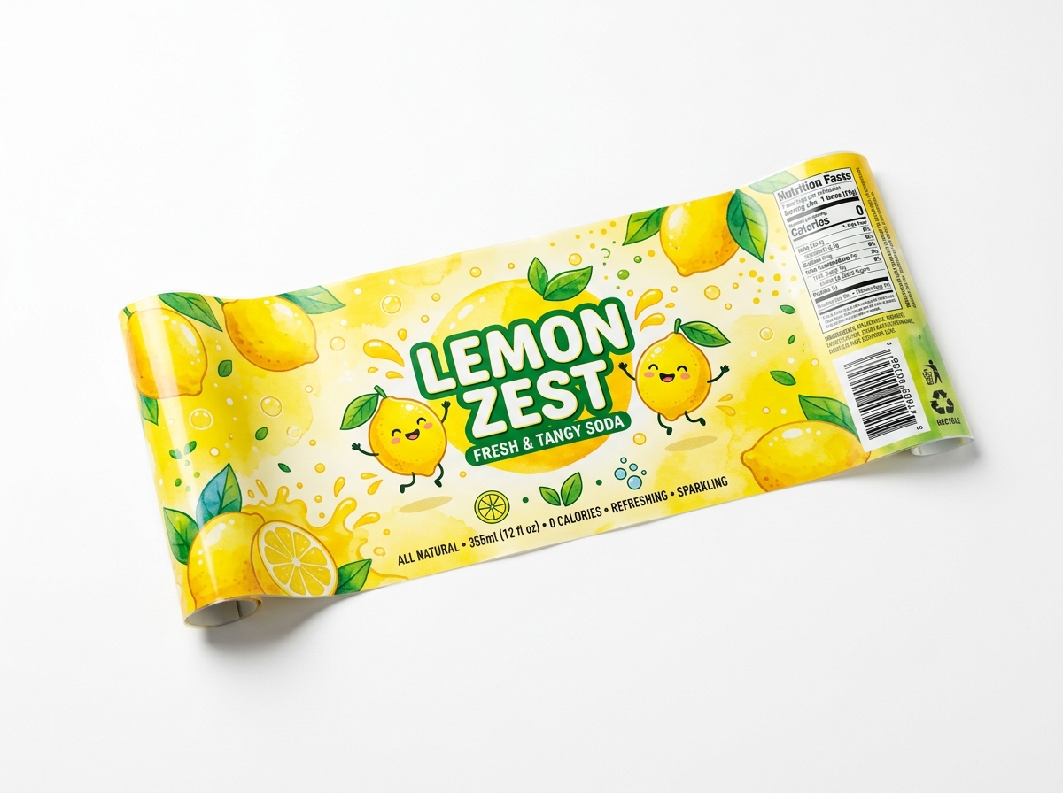 Flat Unrolled PET-G Label (Lemon Zest)